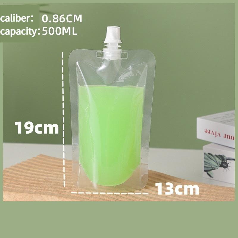 Transparent Self-supporting Suction Nozzle Bag Beverage Soybean Milk Coffee Pouch Disposable Explosion Proof and Leak Proof Sealing Packaging Bags