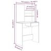 820491 vidaXL Coiffeuse avec miroir Sonoma gris 74,5x40x141 cm