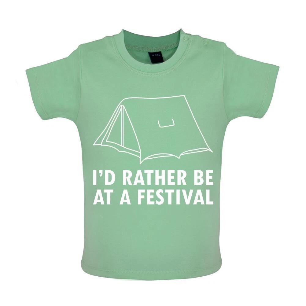 I D Rather Be at A Festival - Kids Baby Kids Boys Girls Unisex T-Shirt / Bodysuit - Band Music Camping Gig 100