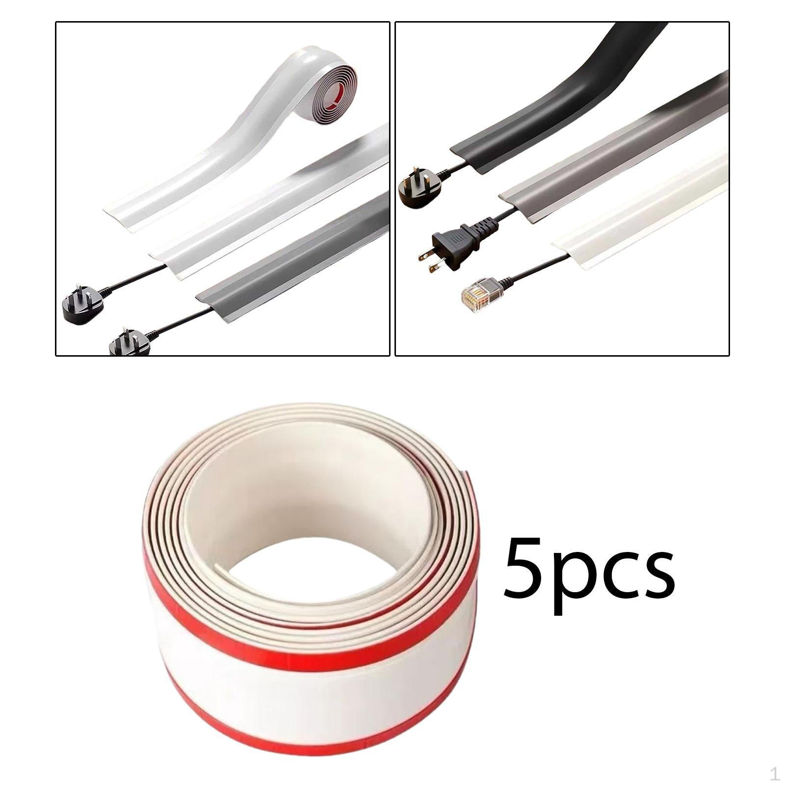 

5Pcs Cord Hiders Raceway Sealing Strip Wire Holder 3.28ft 3.8cm Covers Cable Concealer for Home