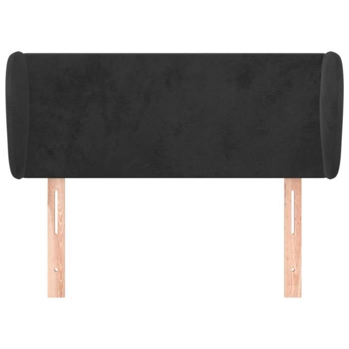 VidaXL Tête de lit avec oreilles Noir 93x23x78-88 cm Velours3116902