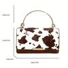 Summer Cow Print Ladies' Crossbody Bag Large Capacity PU Shoulder Bag with Detachable Chain Hand-held Underarm Handbag Tote Bag
