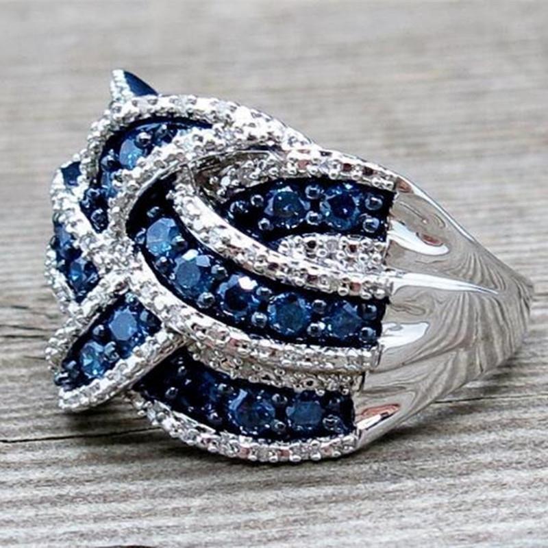 Huitan Charming Women Ring Cross Design Gorgeous Full Bright CZ Party Lady Finger Wedding Accessories Elegant Trendy Jewelry