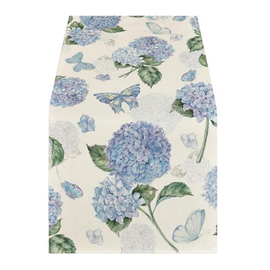 Floral Table Runner Spring Summer Linen Watercolor Flowers Plants Table Runner Machine Washable Table Protector for Home Farmhouse Dinner Party