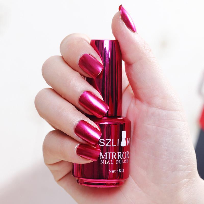 Women Quick Drying Lasting Metallic Mirror Effect Nail Art Polish Varnish Tool Manicure Gift