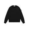(L,Wu Lan 604)Classic Stone Correct Version Solid Color Round Neck Badge Long Sleeve Men And Women Same Style Sweatershirt Island Couple