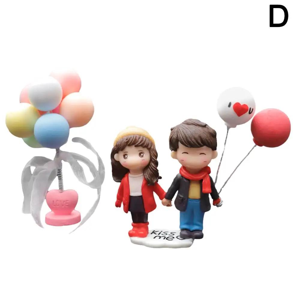Car Cartoon Couples Dashboard Ornament Cute Couples Action Figure Balloon Auto Interior Dashboard Accessories for Girls Gif K8W7