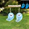 Earrings Ghost Glow-in-the-Dark Pendant for Women Decor, Fun Kids Cartoon Cute Earrings, Necklace Halloween Jewelry