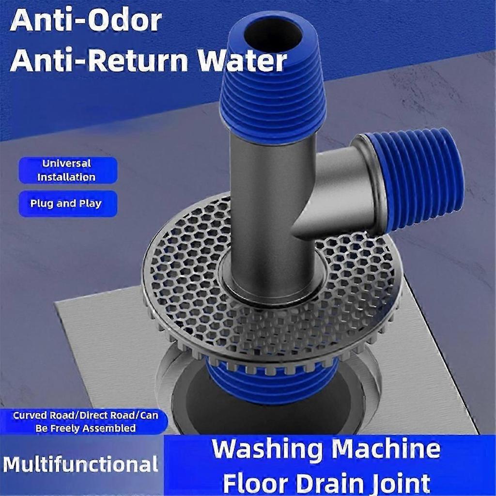 Universal Washing Machine Floor Drain 2 in 1 Sewer Drain Connector Sink Sewer Washroom Accessories Hose Adapter Disposer
