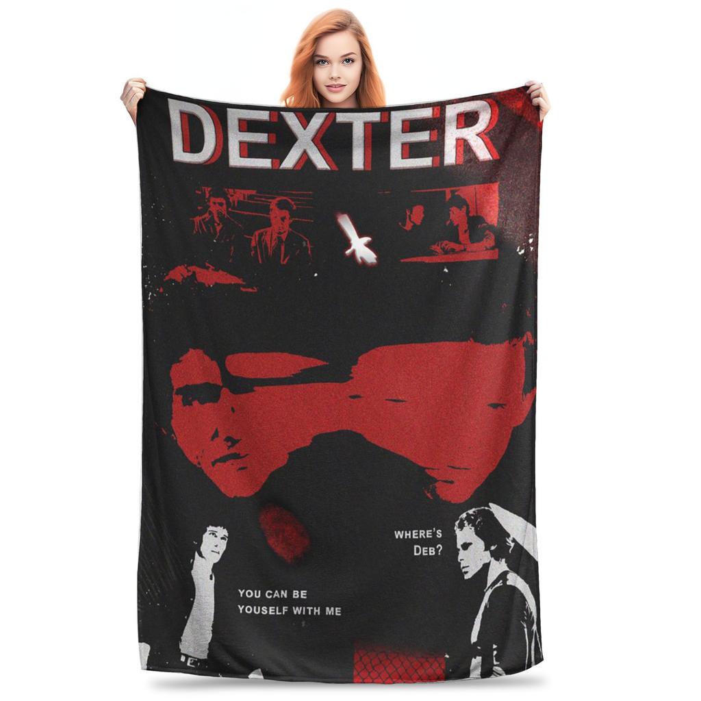 Flannel Throw Blanket Dexter Morgan Movies Warm Plush Blankets Soft Bedspread for Bed Living room Home Travel Sofa