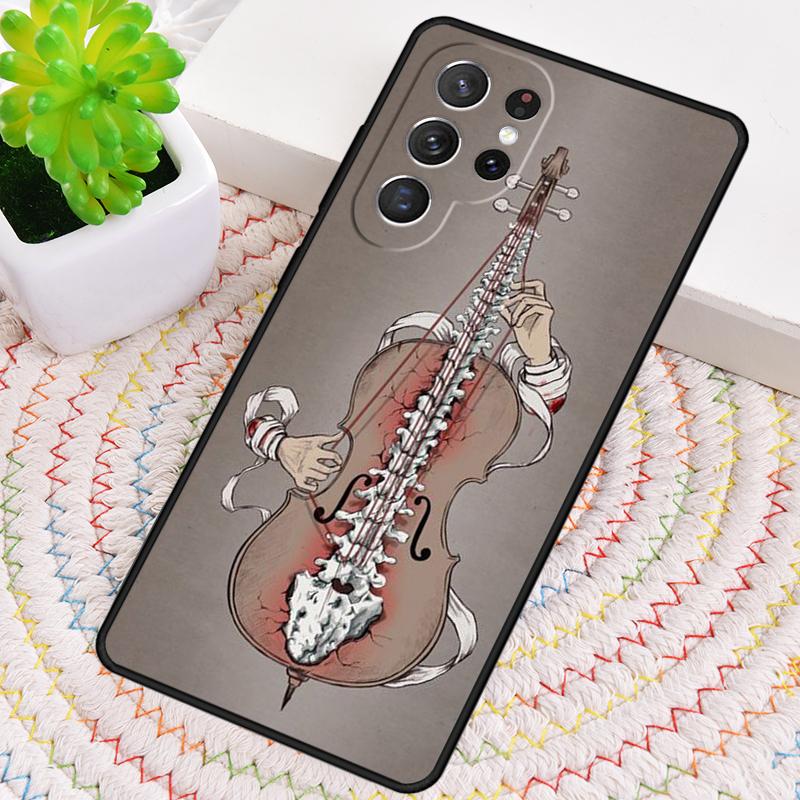 Musical Notes Violin Classical Soft Silicone Phone Case For Samsung Galaxy Note 10 Pro S26 S25 S24 S23 S22 S21 Plus Ultra Cover