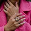 Eye Ring Adjustable Opening Talisman Ring with Surreal Brown Iris Design Lifelike Blood-Red Eyeball Retro Finger Ring