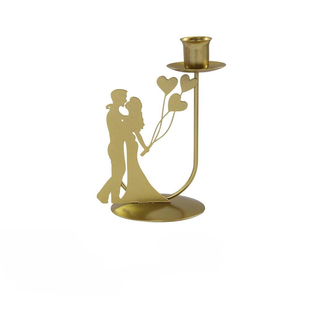 

Wedding Couple Silhouette Candle Holder Gold Candelabra Decor for Wedding Reception Engagement Party Romantic Table Centerpiece