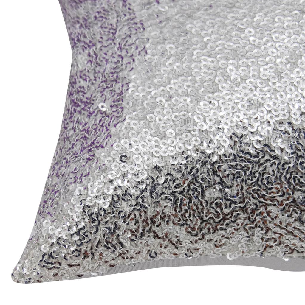Yuga Metallic Silver Sequin Throw Cushion Cover Glitter Pillow Wedding Decor Lounge 12 X 12