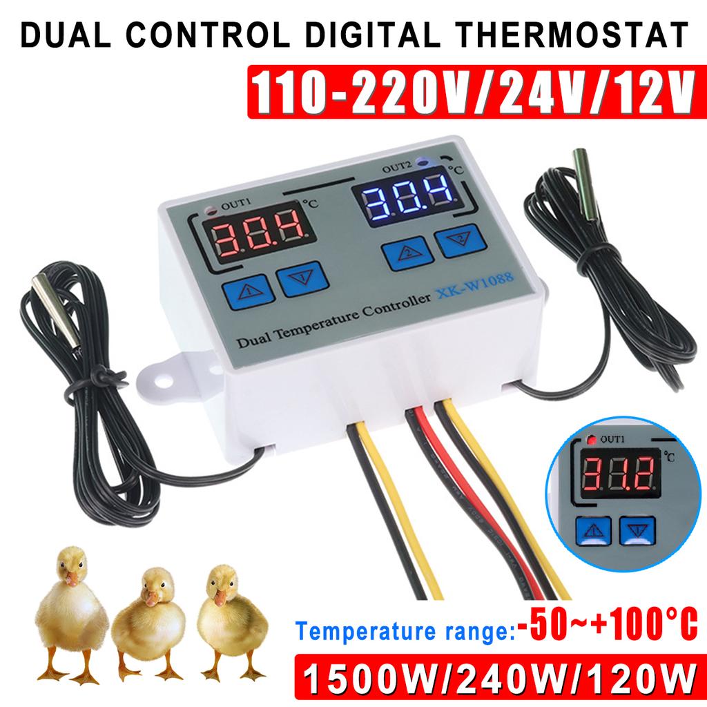 XKW1088 Digital Thermostat High Precision Dual Control Adjustable Temperature Switch