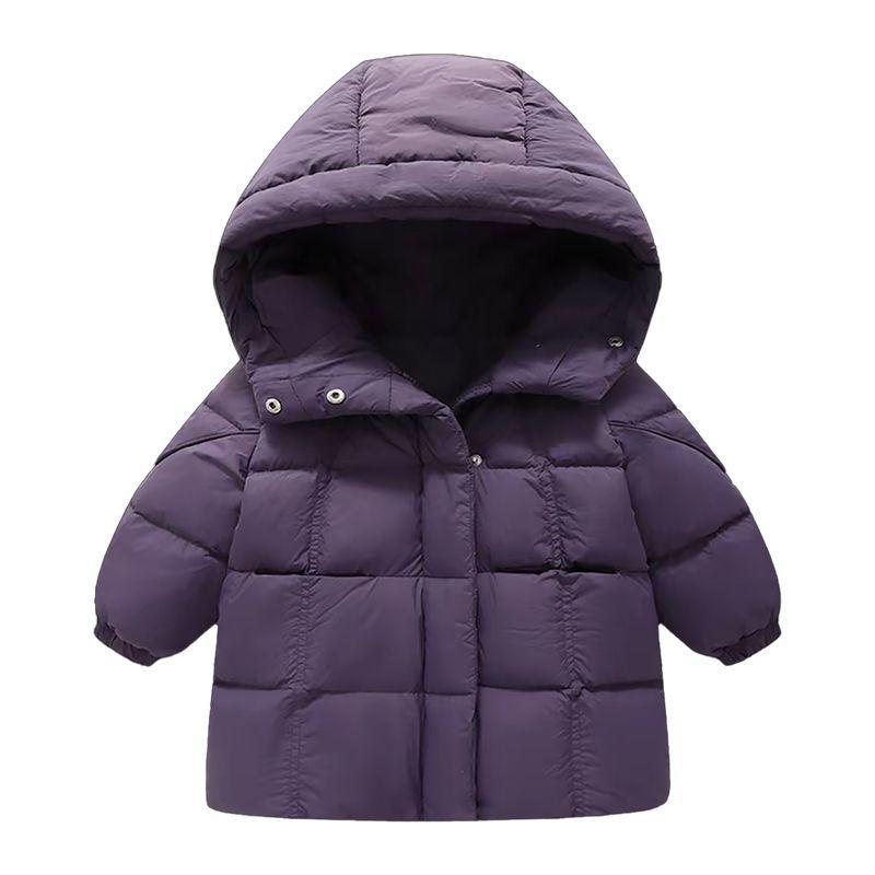 Children's Casual Mid-Length Down Jackets: Stylish, Thick-Padded Hooded Winter Jackets for Boys and Girls