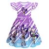 83041 Vestito Principessa Bambina Ragazza Stampa Lily Lovebraids Maniche a Volant