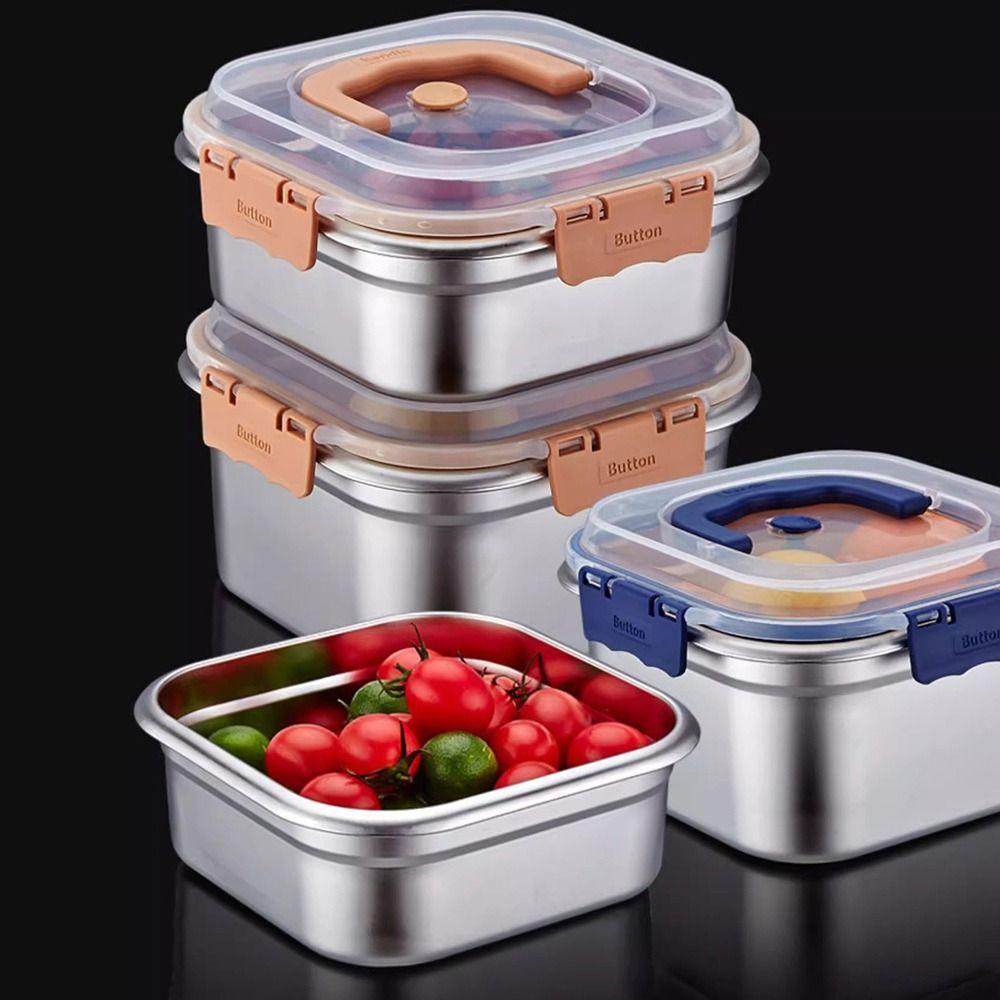 Leakproof Sealed Storage Box Stainless Steel Bento Box Lidded Food Container  Office Worker