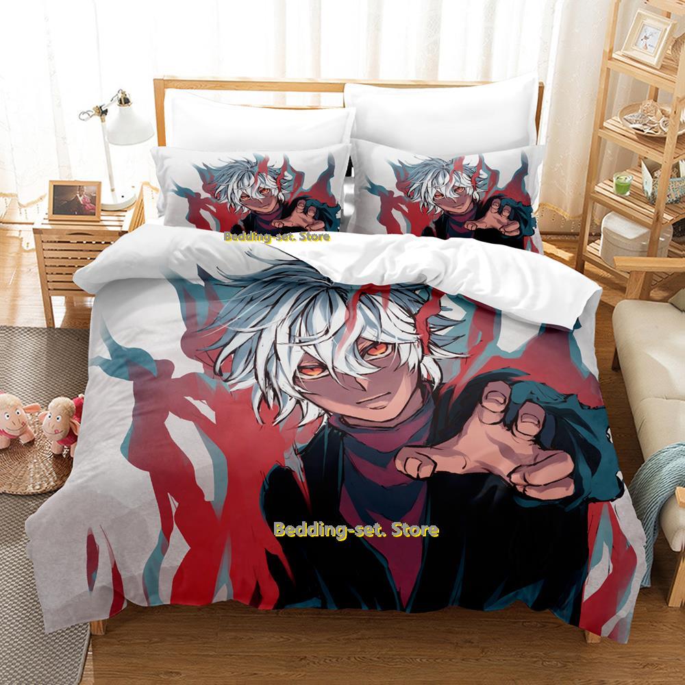 Comforter Hell'S Paradise Gabimaru & Sagiri Bedding Set Cartoon Anime Three-Piece Set Adult Kid Bedroom Three-Piece Suits Roupas De C