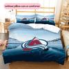 Colorado Avalanche Pattern Bedding Quilt Set  Home Decoration  Gift (1 * Duvet Cover + 2 * Pillowcase  Without Core)