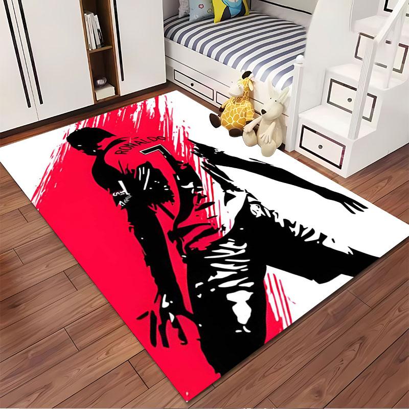 Red and Black Athlete Silhouette Suitable As a Non-slip Mat for the Living Room or Bedroom Sofa