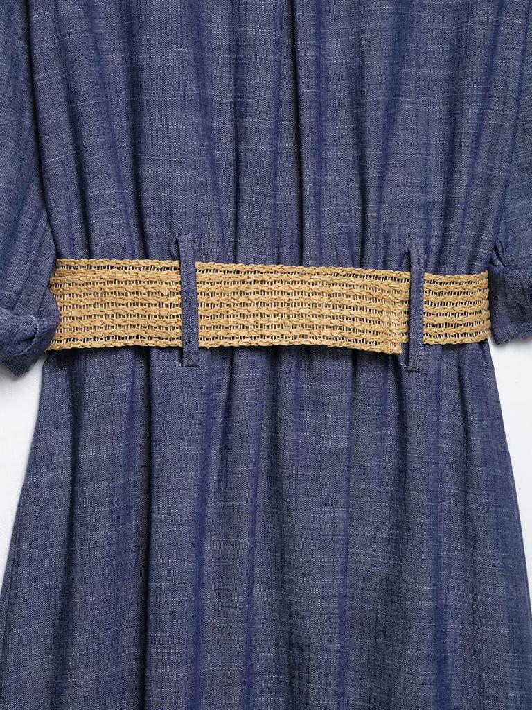 TAOP&ZA Women's Elegant Summer Midi Dress with Belt