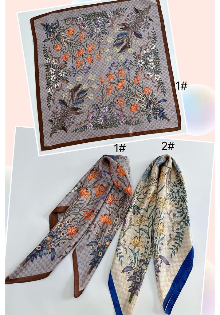European and American silk scarves retro-printed paisley pattern 71 square scarf bag head versatile scarf