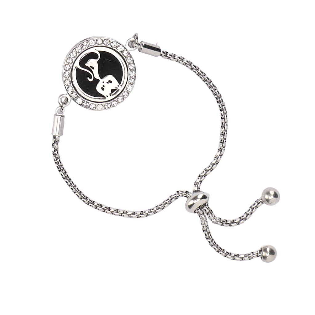 Ätherisches Öl Diffusor Armband Edelstahl Aromatherapie Medaillon Verstellbares Armband für Frauen Mädchen