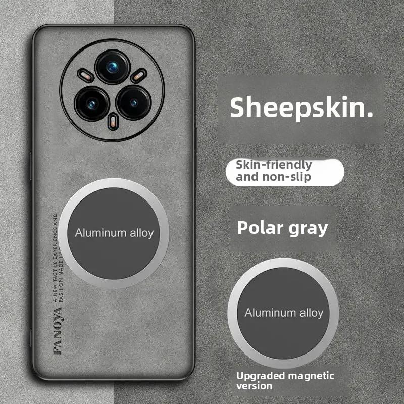 Leder Metall Magnetisch Auto Halter Hülle Für Realme 14 Pro Plus 13 12 C75 C65 NOE7 GT7 Pro 5G PU+TPU Retro Schutz Hülle