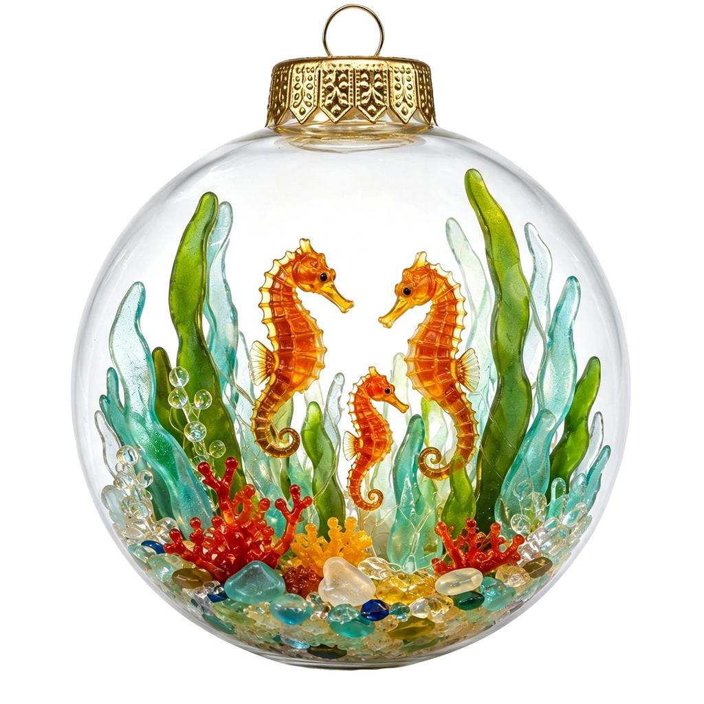 Themed Christmas Tree Ornaments Set of 10, Unlit Hanging Pendant Decorations for Holiday Tree