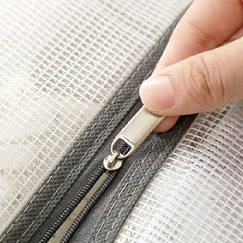 Schuh-Staubschutzhülle, transparente Aufbewahrungstasche für Schuhe und Stiefel aus Netzstoff mit Reißverschluss, tragbare Reise-Staubschutztasche