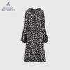 Brooks Brothers Women's Elegant Printed Drape Dress