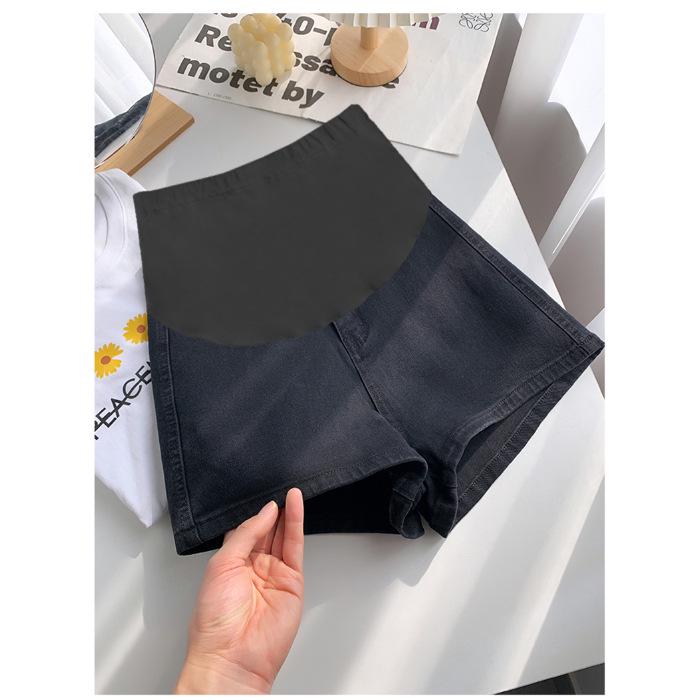 Tmall Maternity Elastic Denim Shorts - Plus Size, Summer, Loose and Versatile Belly Support 2XL чёрный