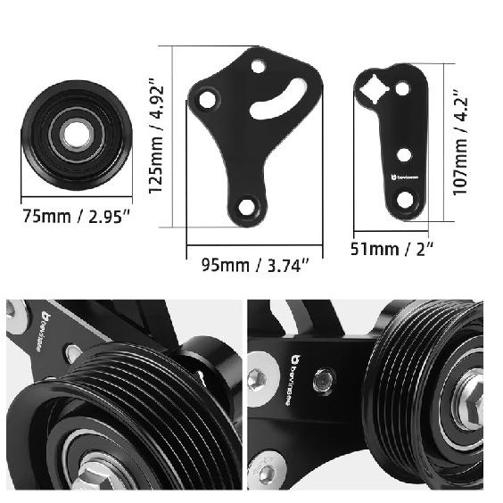 For LS1 Manual Belt Tensioner w/Pulley, for 1998-02 Camaro Z28 SS Firebird Formula Trans Am WS6 LS LS2 GTO