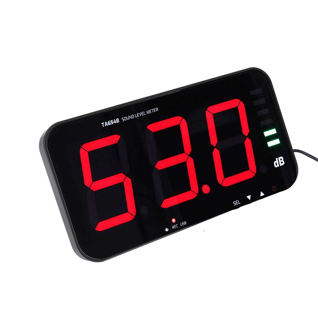 13in Screen Sound Level Meter Wall Hanging Digital Decibel Reader Environmental Noise Alarm TA654B