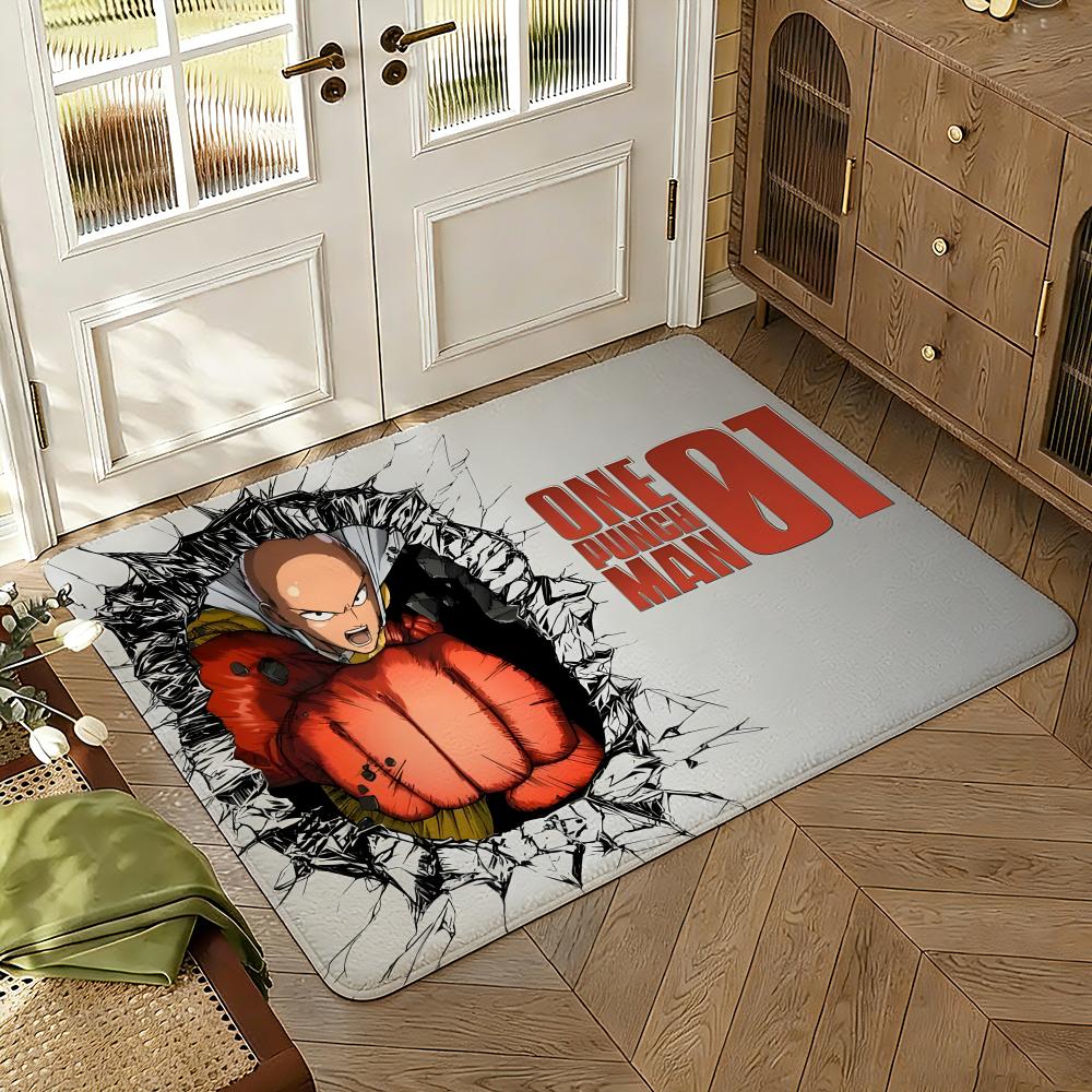 Anime One-Punch Man High End Quality Absorbent Non-Slip Floor Mat Flannel Rug Bedroom Living Room Door Mat Home Decor