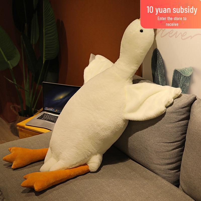 Big White Goose Plush Pillow – Cute Gift for Girls' Birthdays