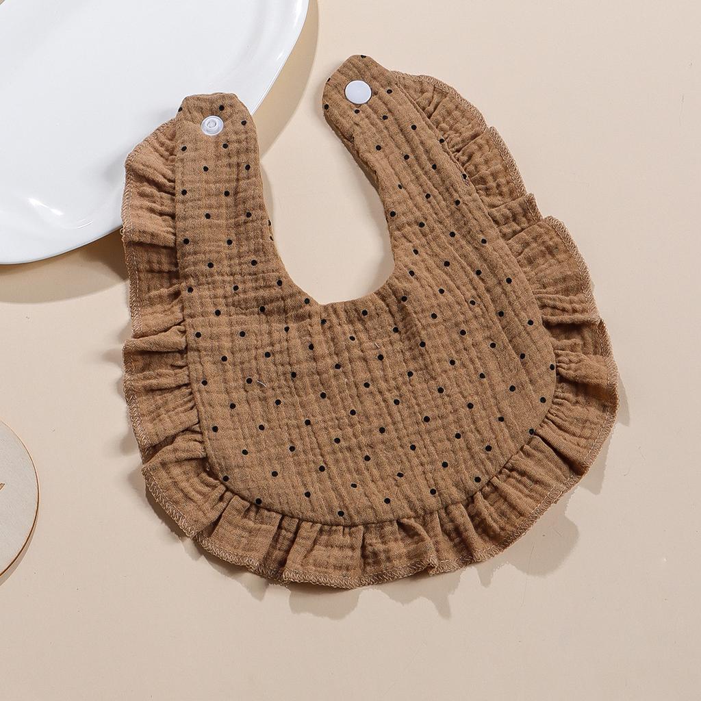 Cute Ruffle Edge Baby Bibs Kids Feeding Anti Dirty Bibs Infant Burp Cloths Newborn Fashion Pure Cotton Feeding Set Accessories