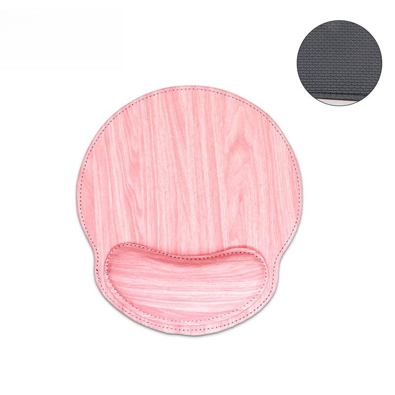 1PC Ergonomic wrist rest faux leather gaming/office mouse pad - non-slip oval desk mat with rubber base, simple wrist rest.