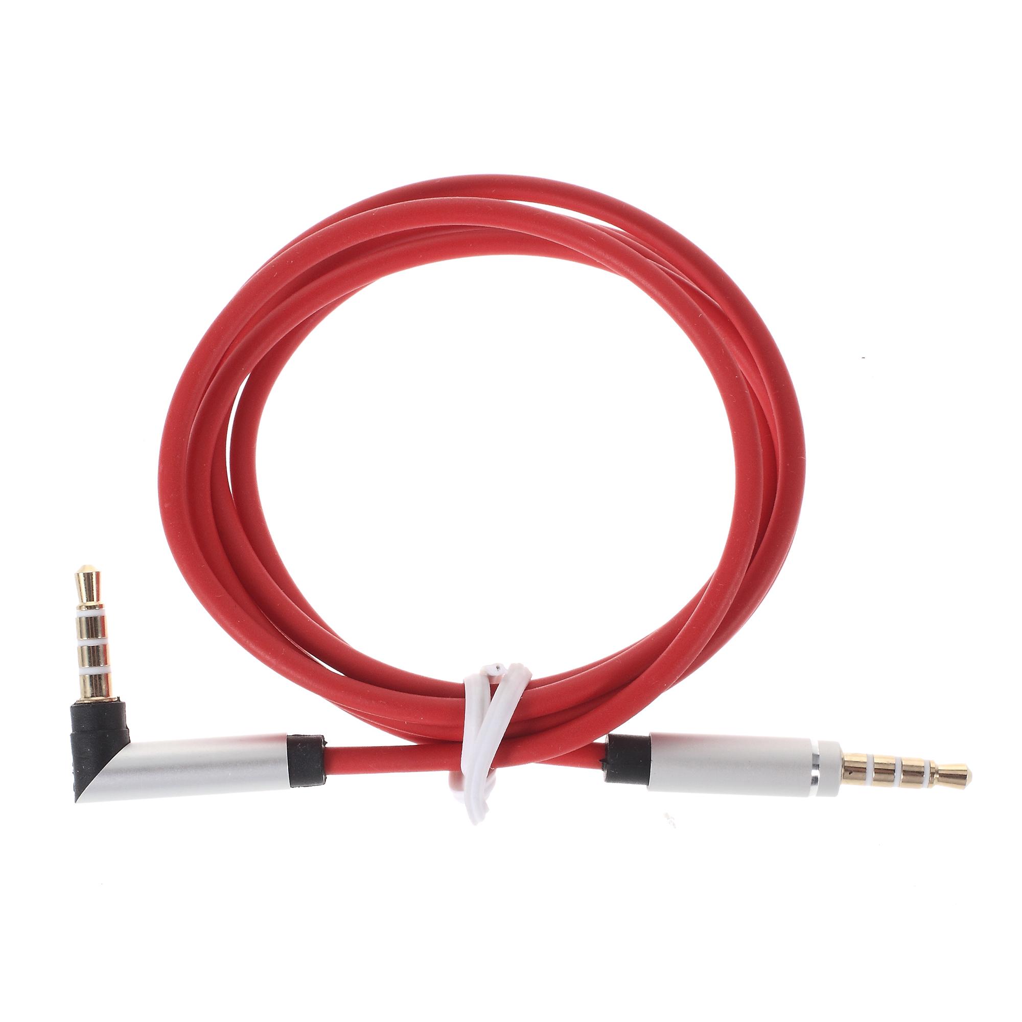 

3.5mm Male to Male Right Angle Stereo Audio Cable for iPhone MP3 MP4 Red