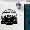 Customizable Metal Swan Sign Outdoor Garden Decor Holiday Gift