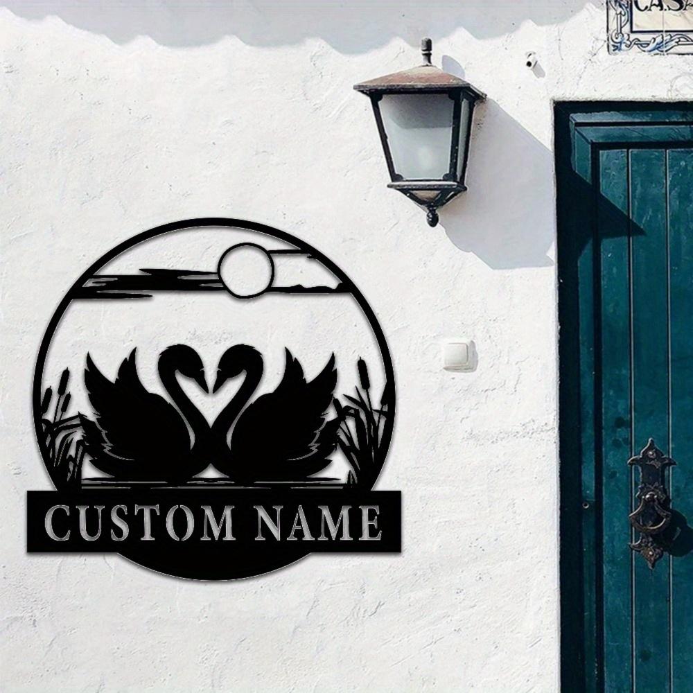 Customizable Metal Swan Sign Outdoor Garden Decor Holiday Gift