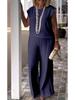 2025 Spring/Summer Elegant Sleeveless Retro European & American Fashion Women's Two-Piece Set