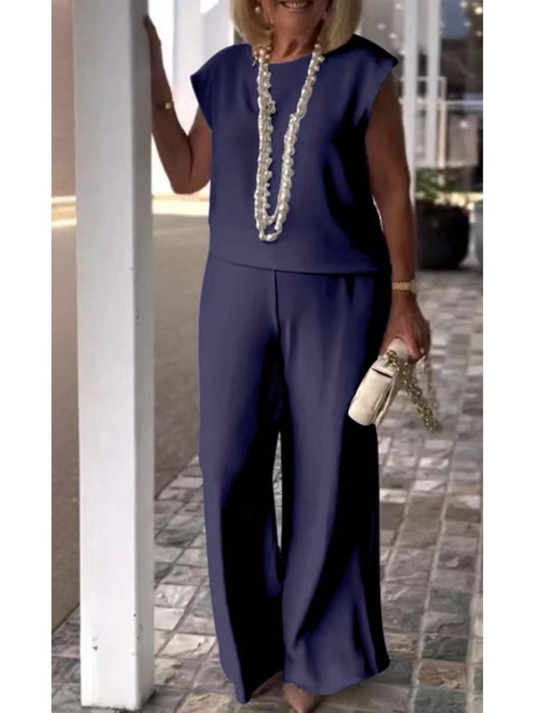 2025 Spring/Summer Elegant Sleeveless Retro European & American Fashion Women's Two-Piece Set