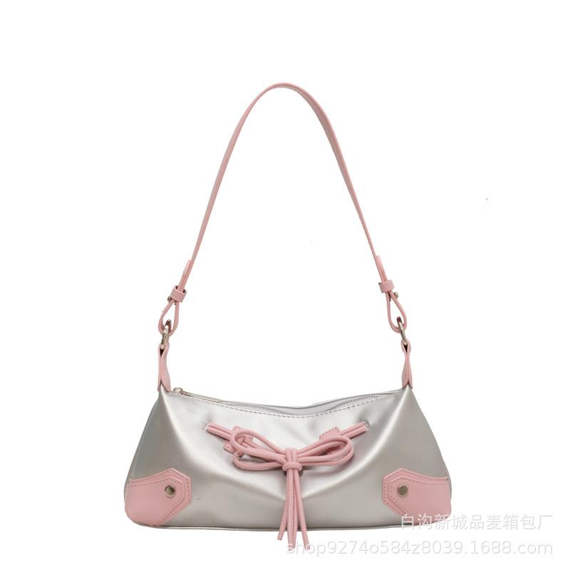 French Fashion Underarm Bag Summer Popular Small Bag Women's 2025 New Bow Crossbody Bag Shoulder Bag