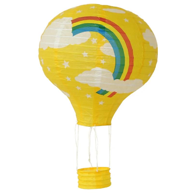 12" 30cm Rainbow Hot Air Balloon Paper Lanterns Ball Lampion Hanging White Wedding Decoration Lampshade Christmas Party Decor
