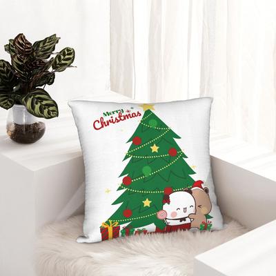 Christmas Celebration with DuDu Bear and BuBu Panda Pillowcase Printing Polyester Cushion Cover Decorations  Pillow Case Cover