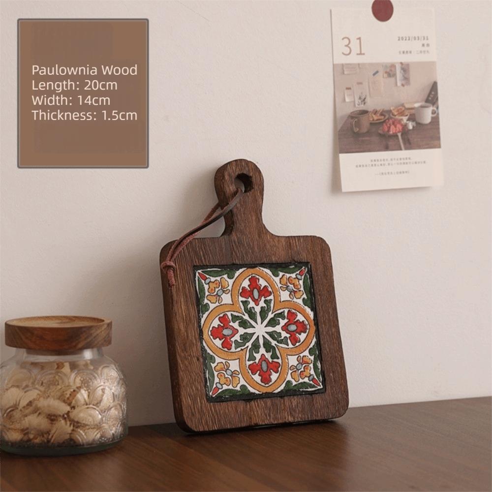 

Japanese Style Solid Wood Coaster Square Casserole Mat Thickened Coffee Cup Mat Household 04