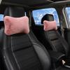 Car Headrest Ergonomic Driver Support Headrest Soft Imitation Rabbit Plush Lumbar Pillow Comfort Cushion for Winter Season