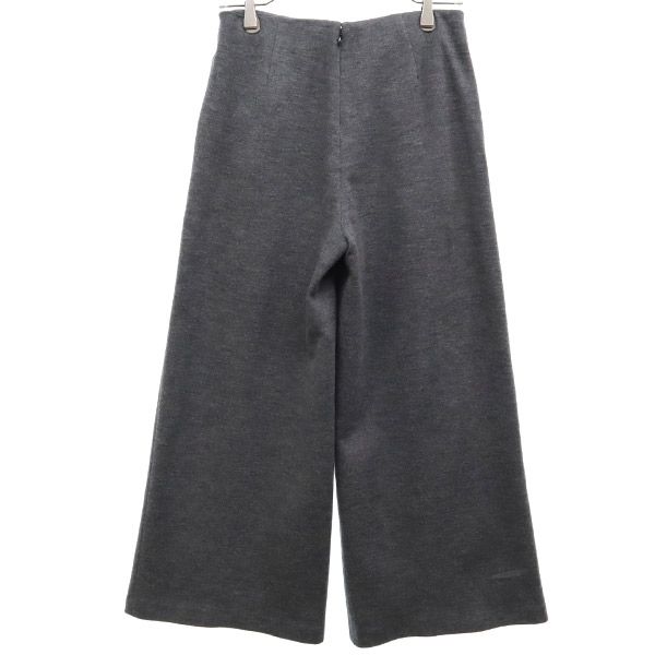 POLO RALPH LAUREN wool blend long Wide pants gray Back zip Women Used